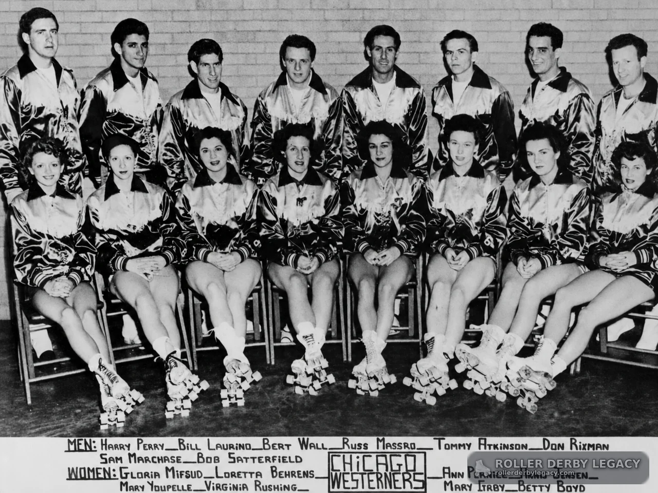 Chicago Westerners group portrait with handwritten roster label
