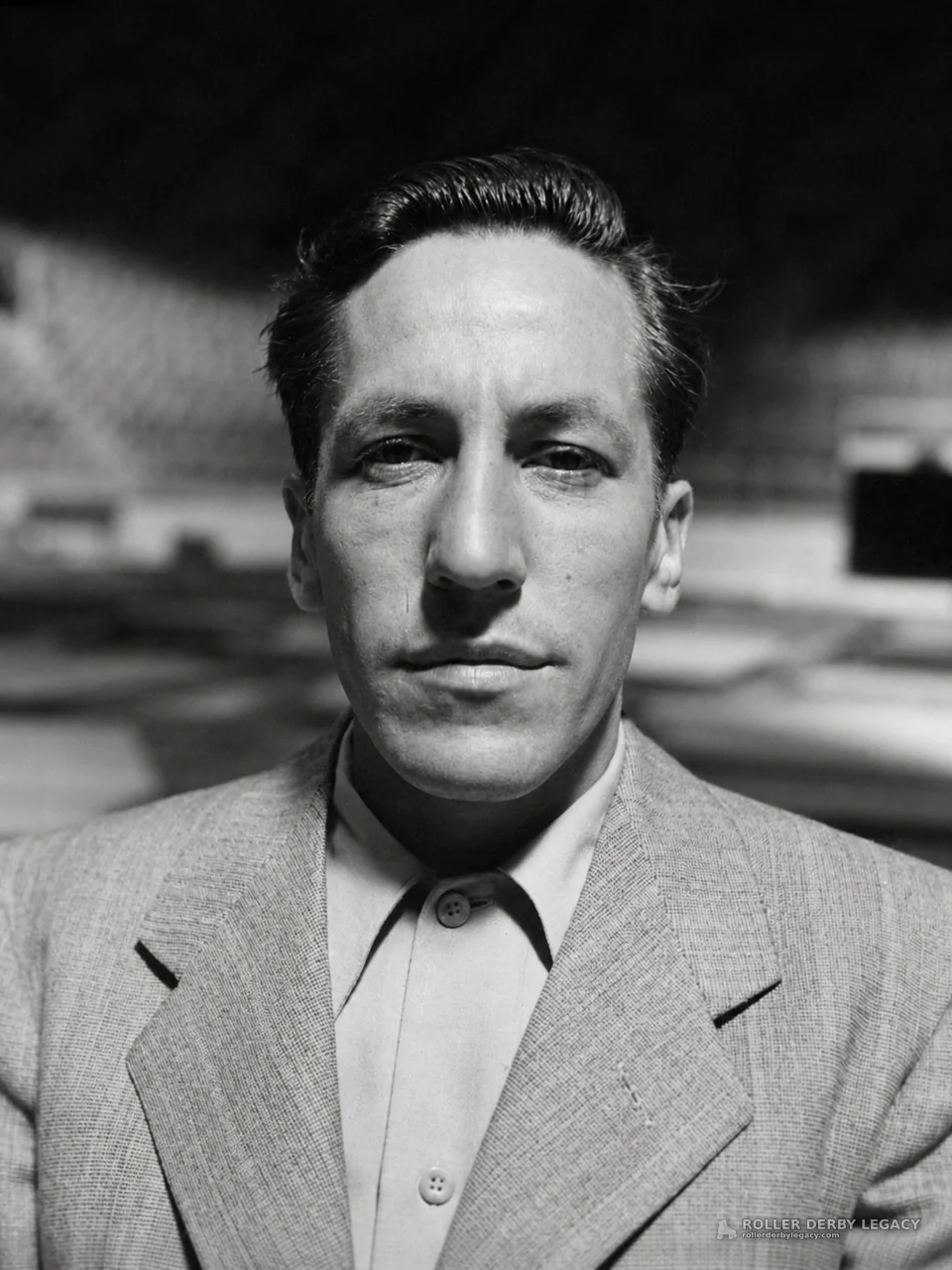 Black-and-White Outdoor Portrait of a Man in a Light Suit