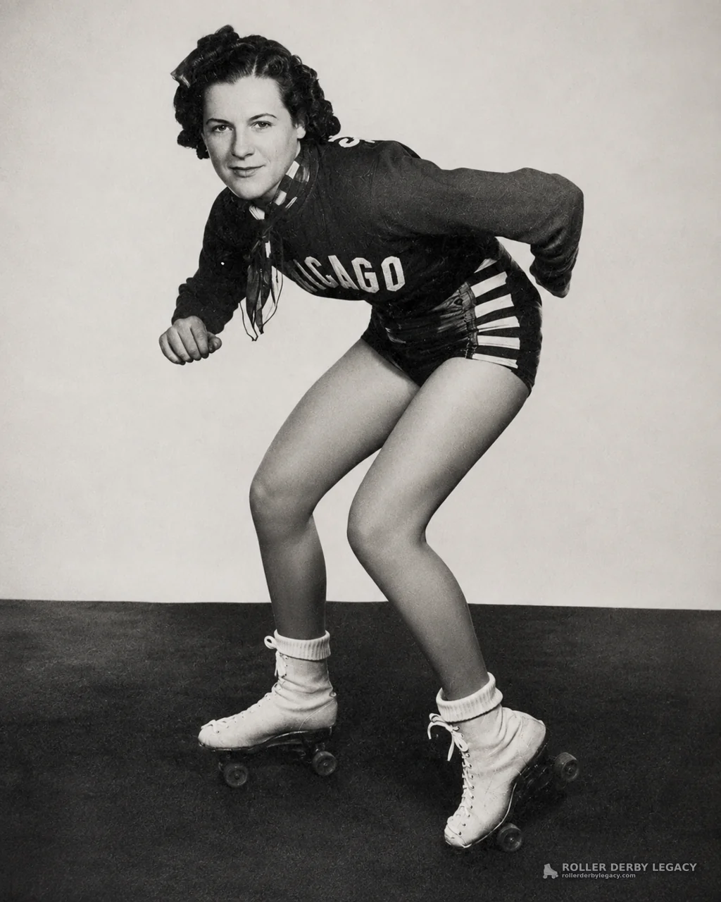 Chicago Roller Derby Skater in Studio Pose