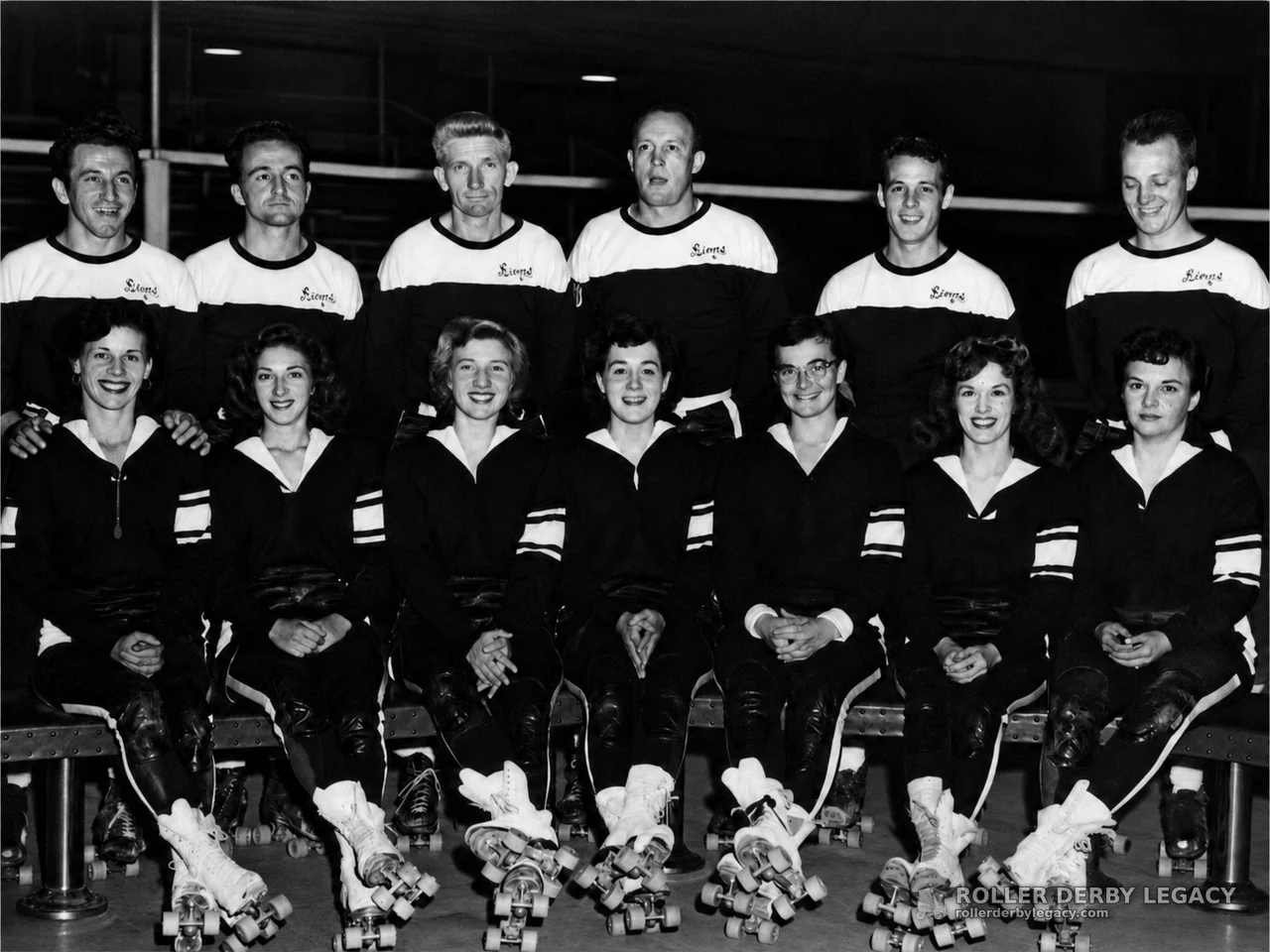 Lions Roller Skaters Group Portrait, likely 1950s