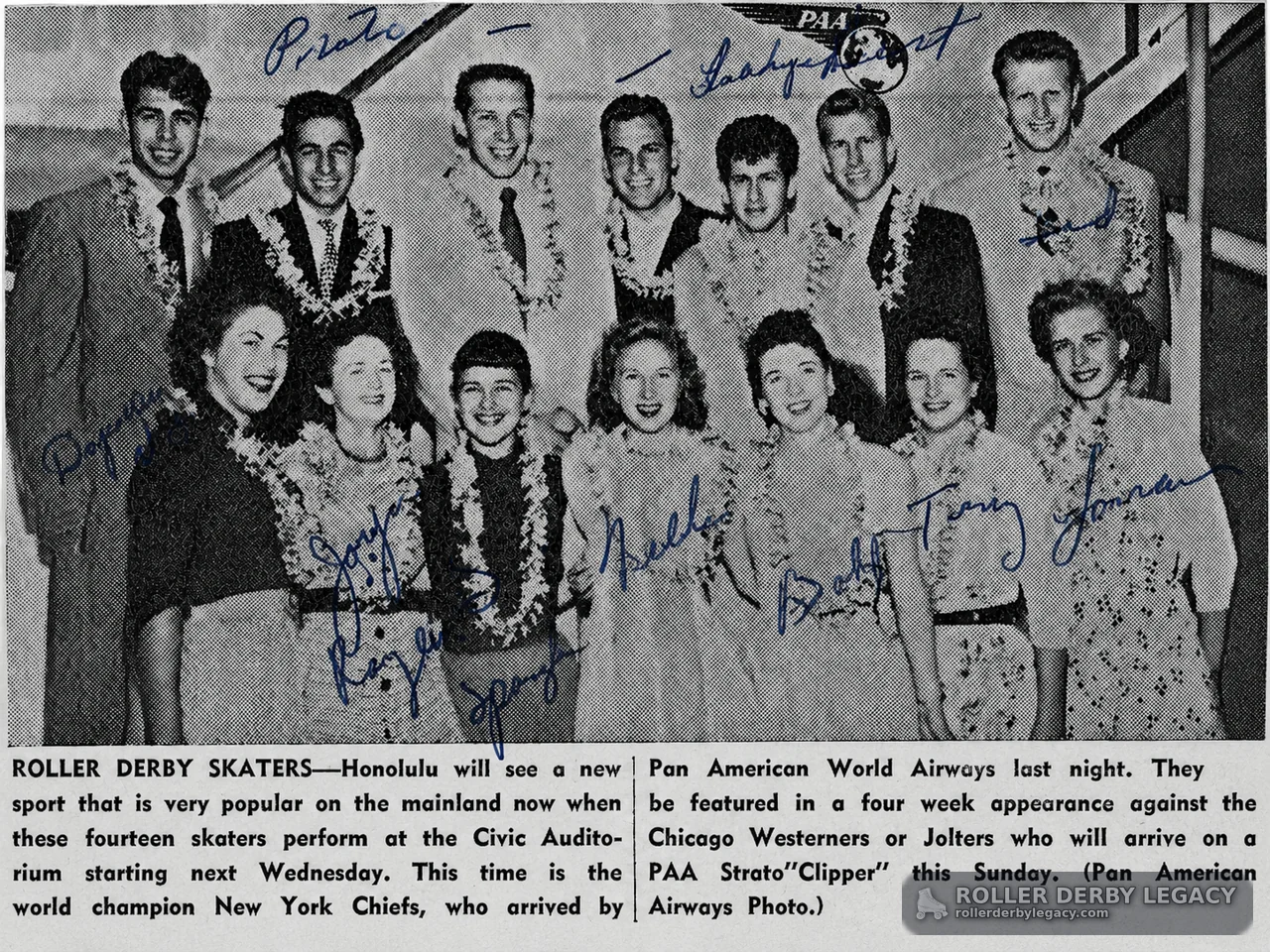 Signed New York Chiefs Arrival Clipping in Honolulu