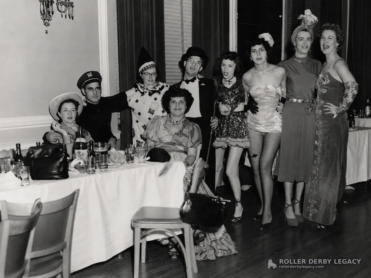 Costumed Banquet Room Group Portrait, 1950s