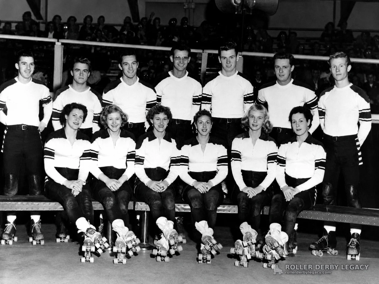 Roller Skaters Team Portrait in an Indoor Arena