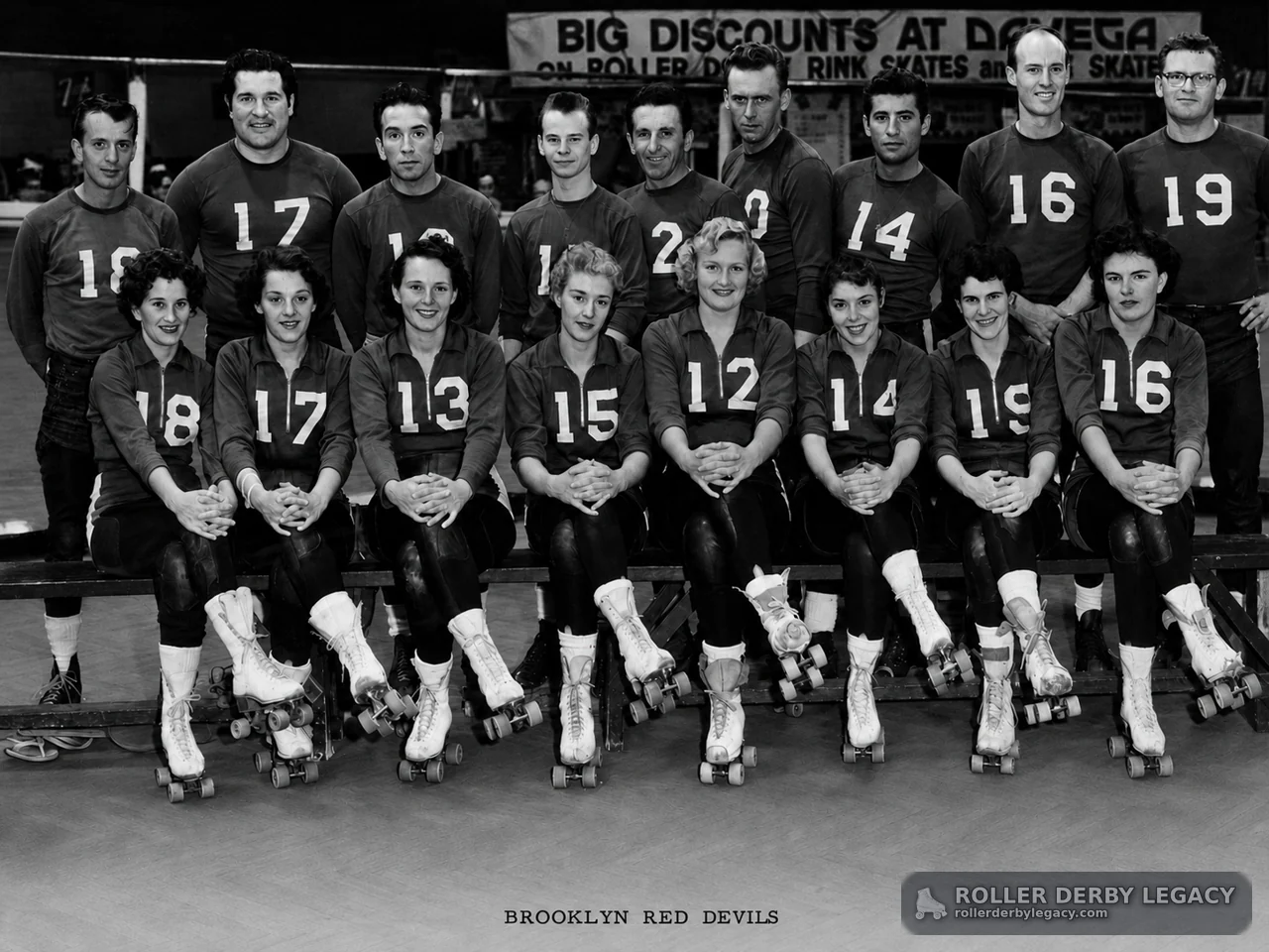 Brooklyn Red Devils Roller Derby Team Portrait