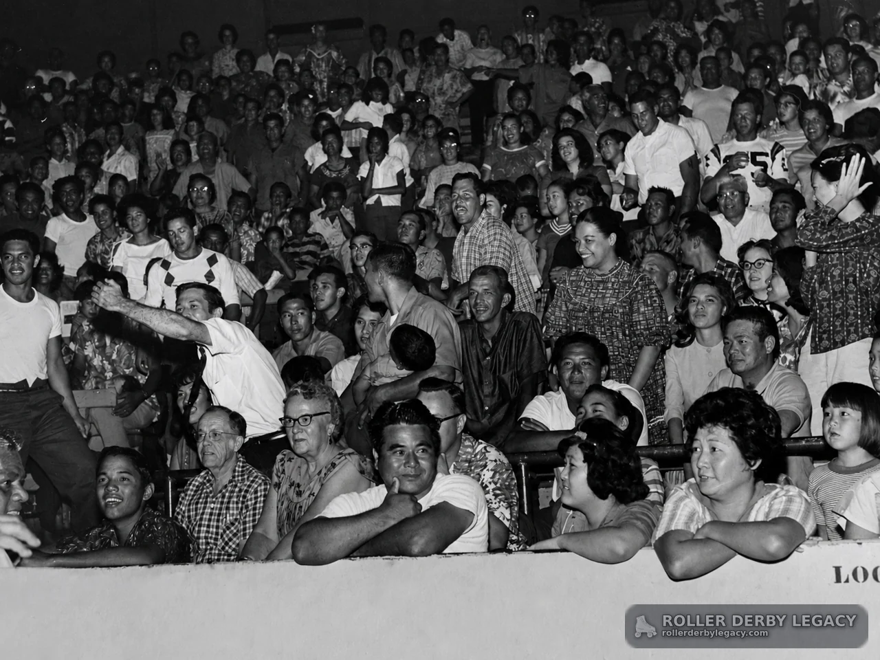 Indoor Arena Crowd in Bleachers, Likely 1960s