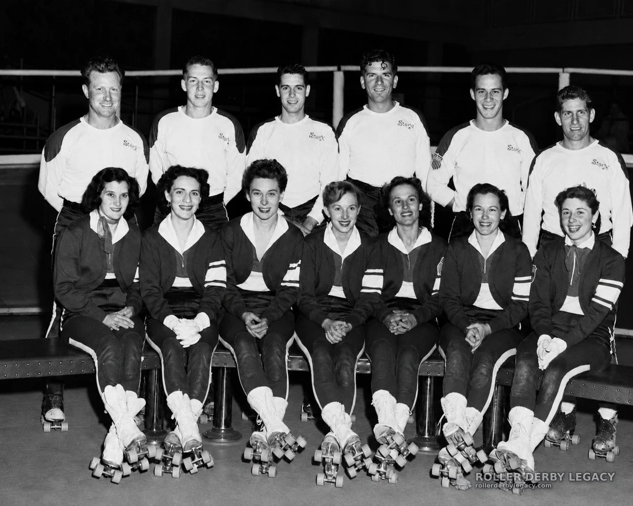 Stars Uniformed Roller Skaters Group Portrait