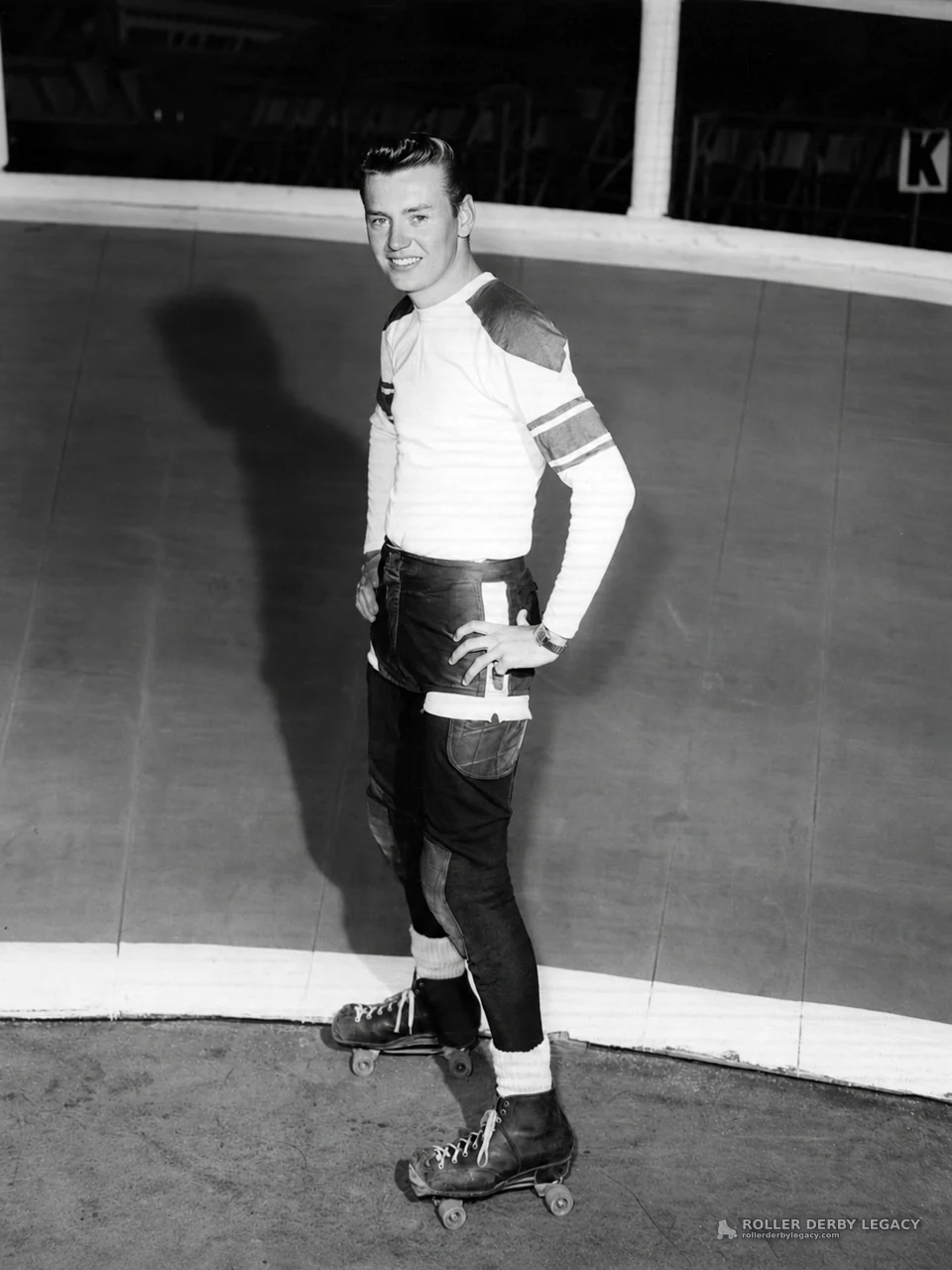 Unidentified Roller Skater on a Banked Track