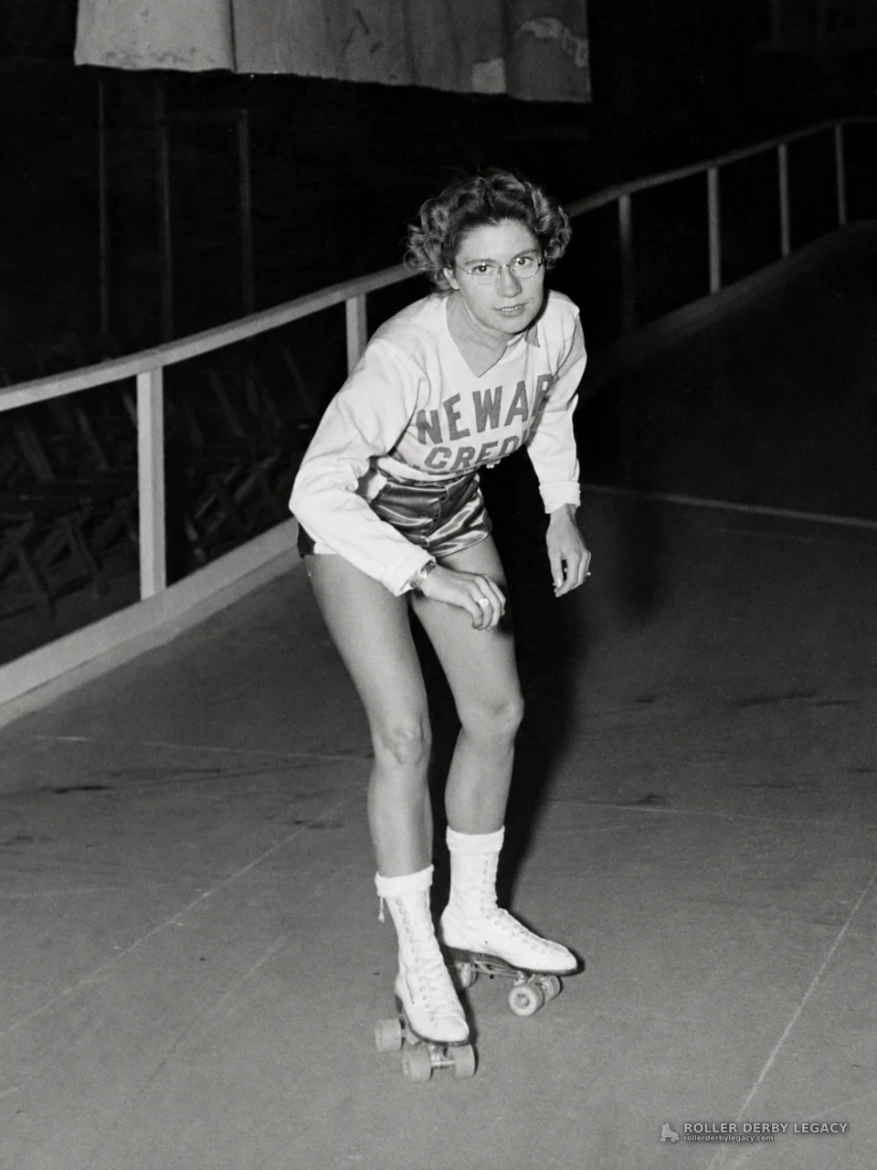 Unidentified Skater Posing on an Indoor Track