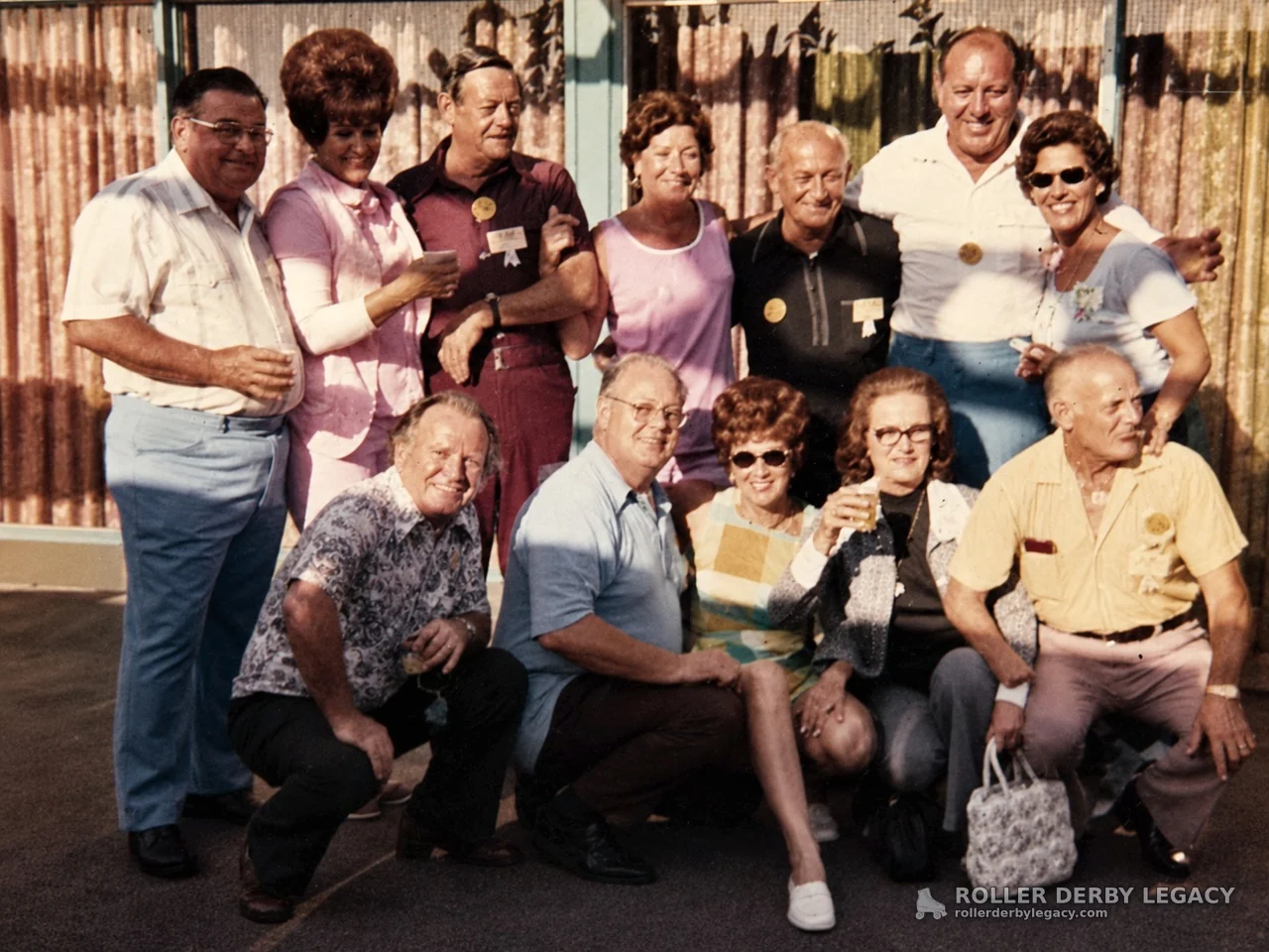1970s Outdoor Group Portrait with Badges
