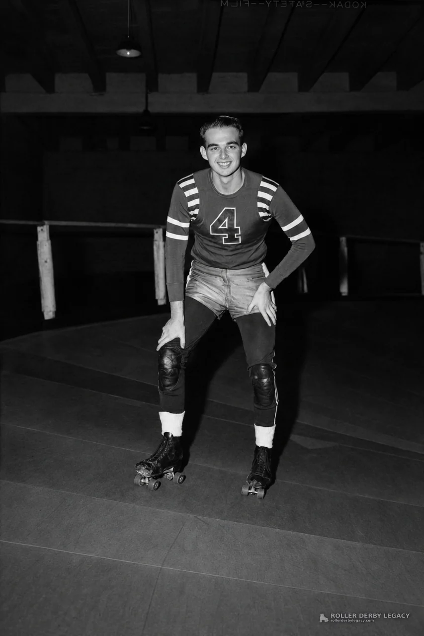 Skater in Number 4 Jersey at an Indoor Rink