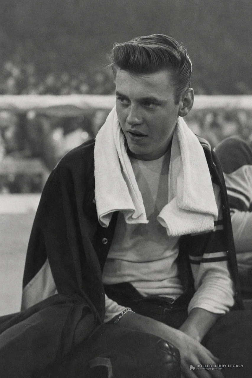 Unidentified Young Man with Towel in Arena Portrait