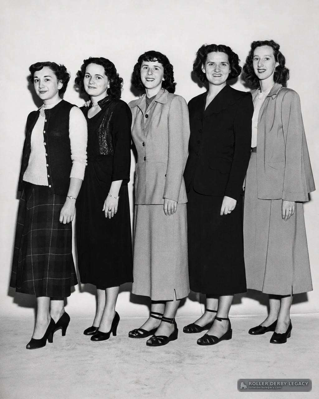 Five Women in a Studio-Style Group Portrait