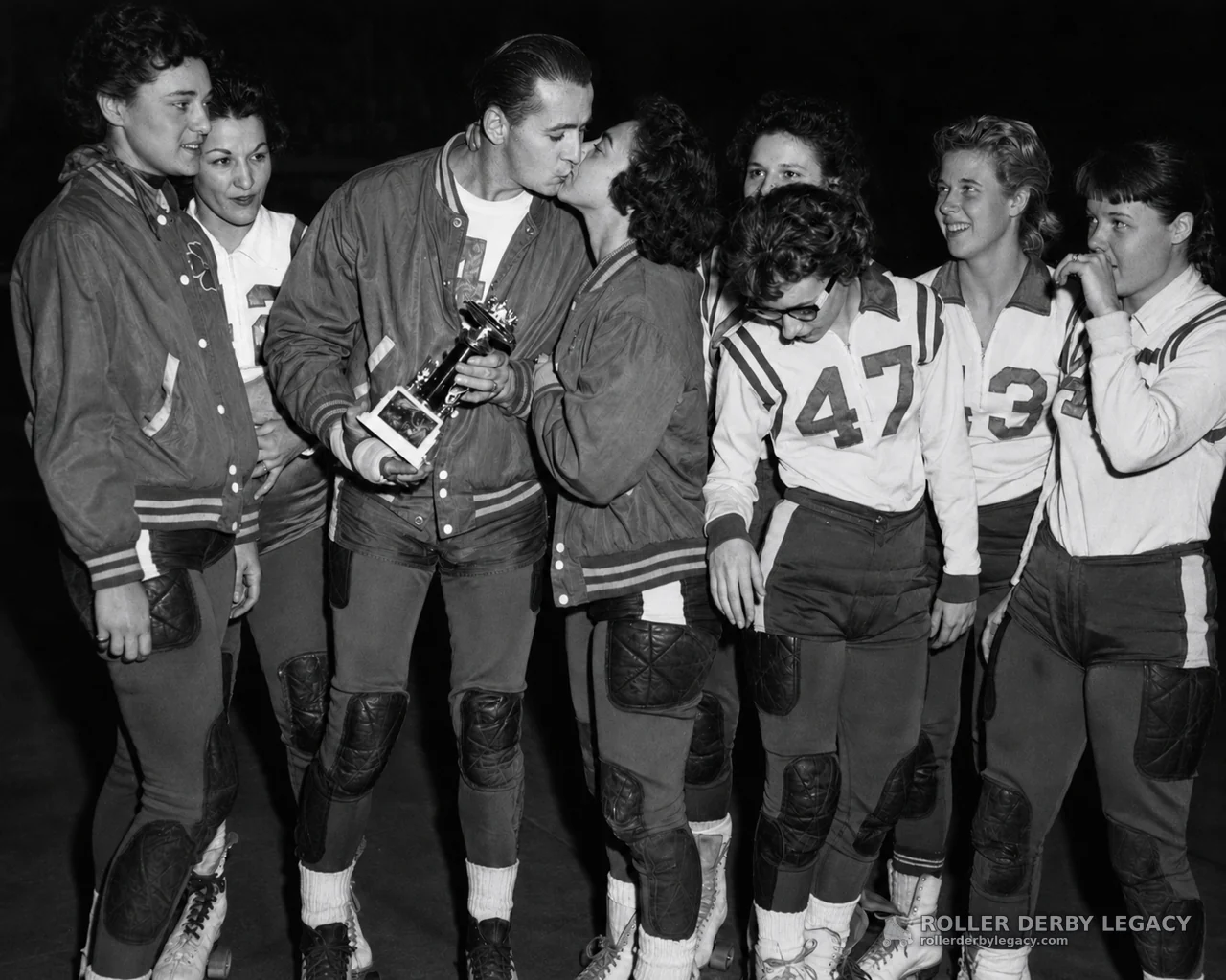 Roller Skaters Celebrate Trophy Presentation