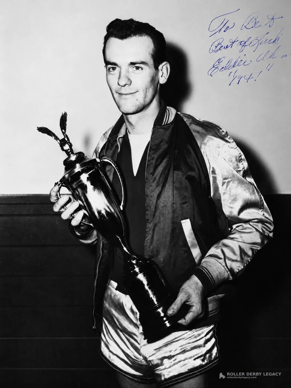 Portrait of Trophy Holder with “To Bob” Inscription