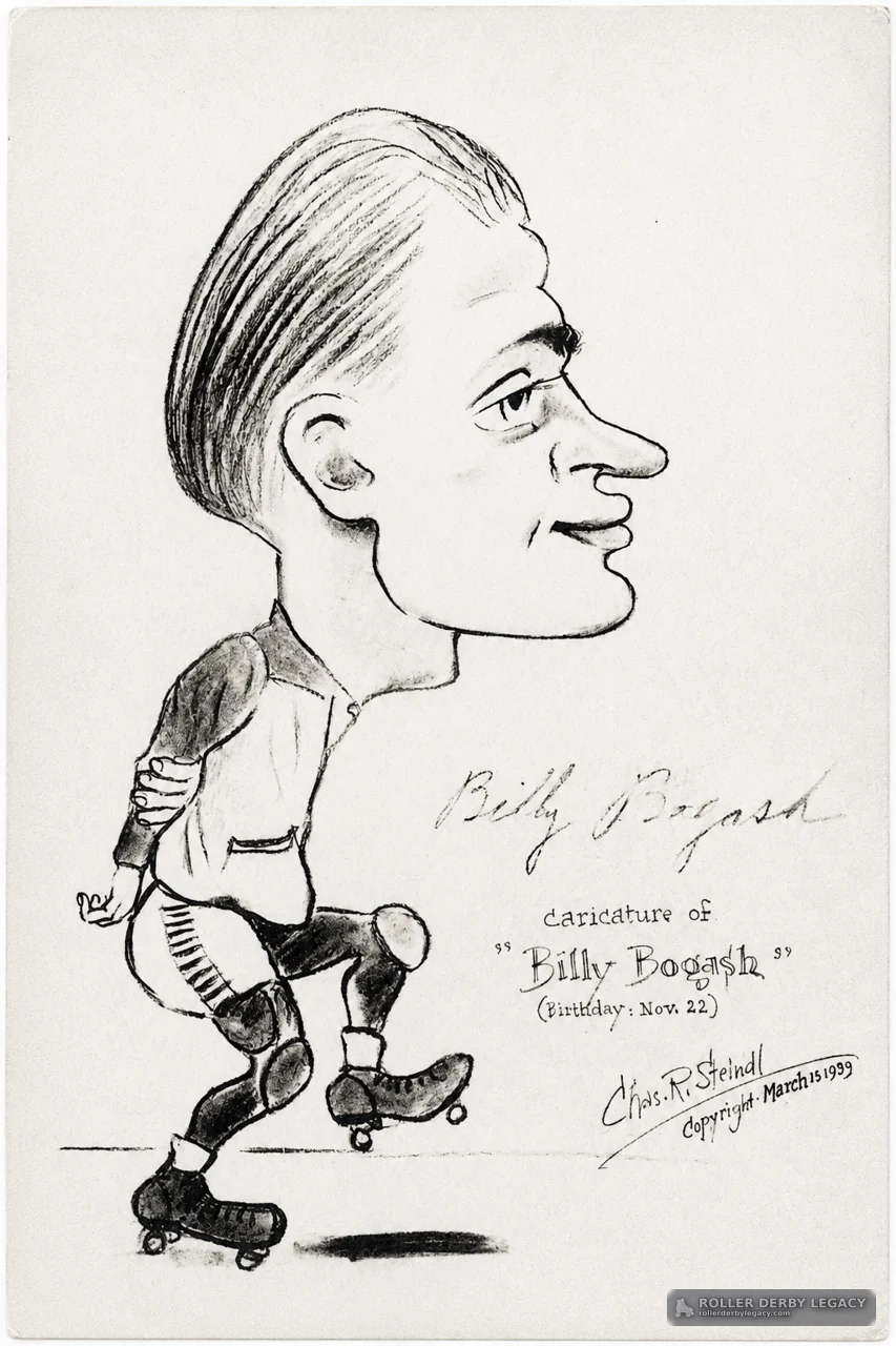 Billy Bogash Roller Skater Caricature