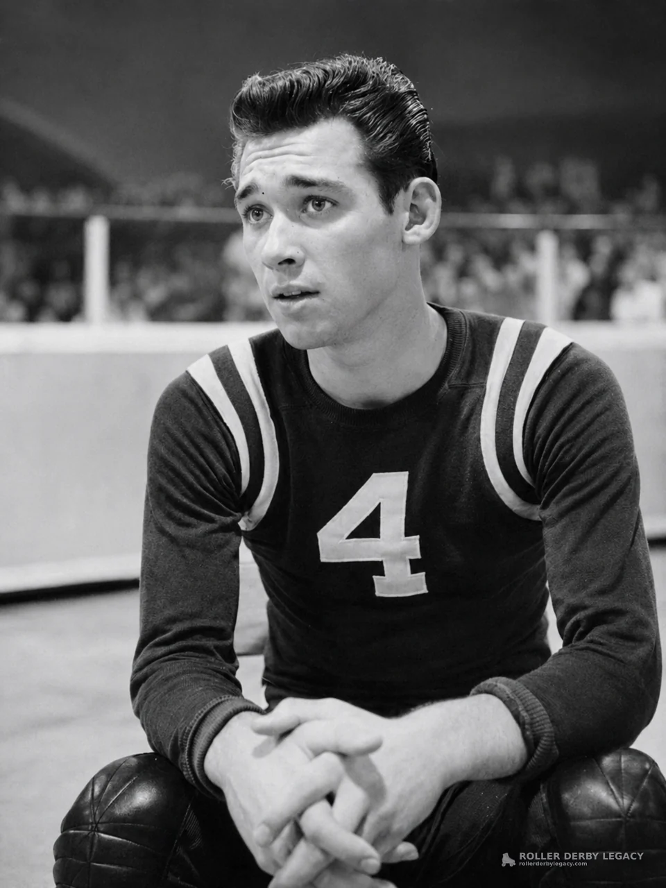 Seated Athlete in Number 4 Jersey