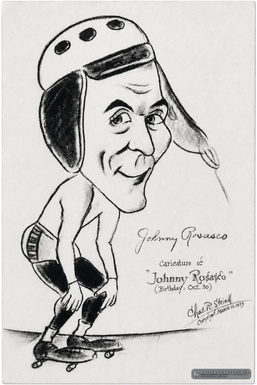 Caricature of “Muscles Stampley,” 1939