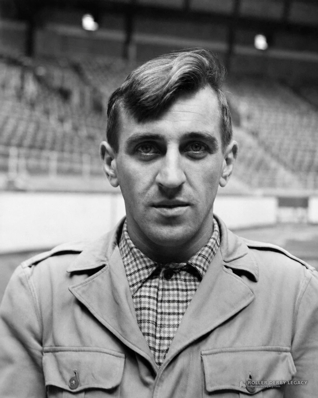 Black-and-White Arena Portrait of an Unidentified Man