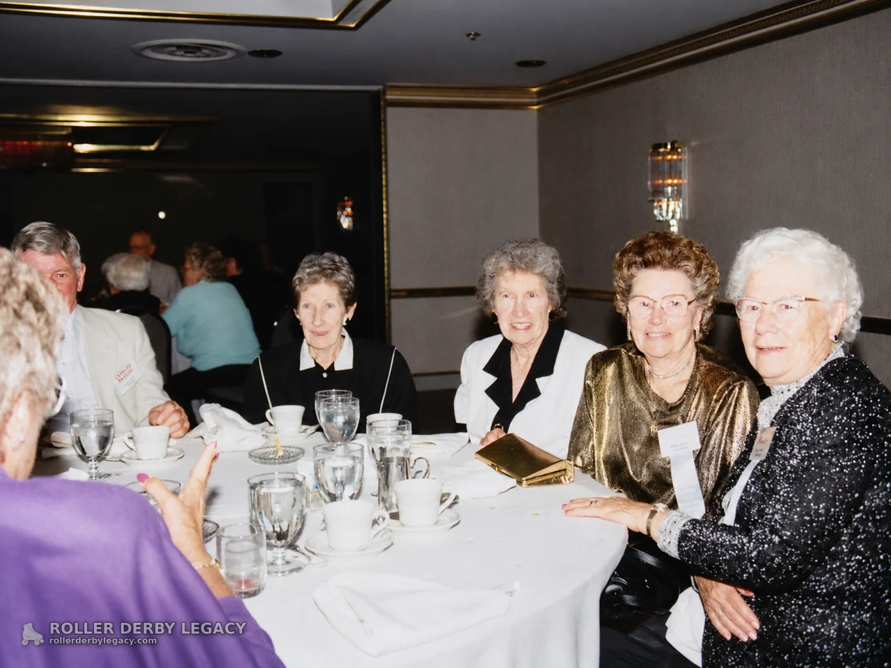 Group Seated at a Banquet Table