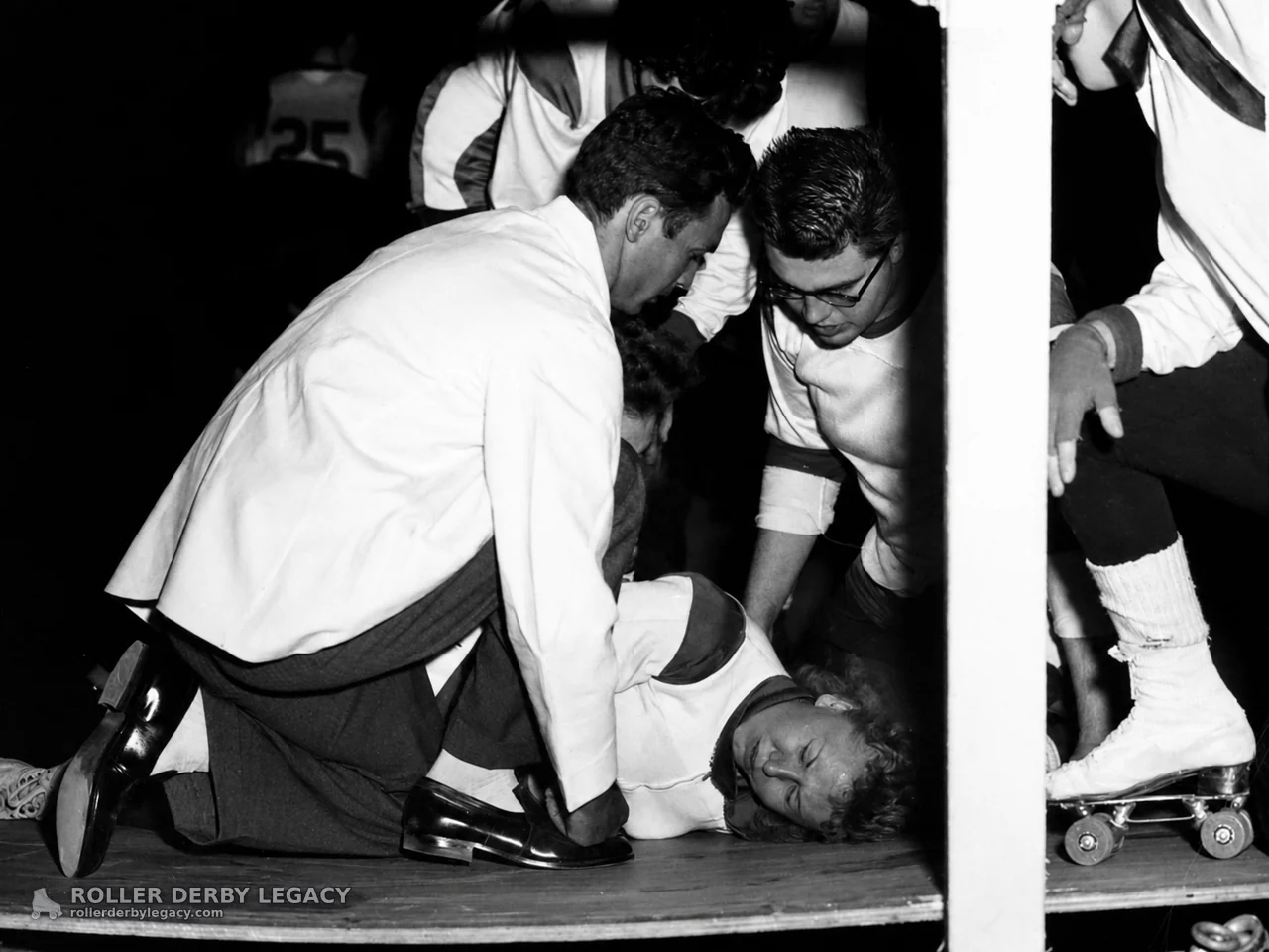 Trackside Assistance on a Roller Derby Track