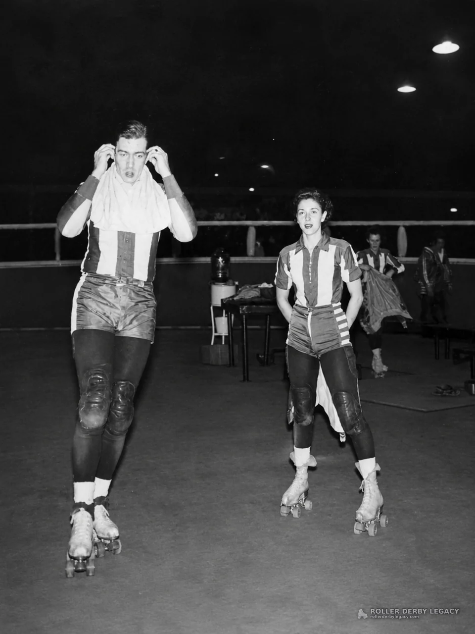Roller derby group photograph from the Loretta Behrens Nass Collection
