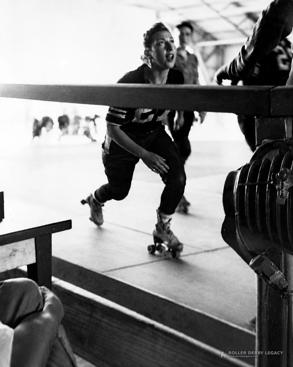 Skater on an Indoor Roller Derby Track