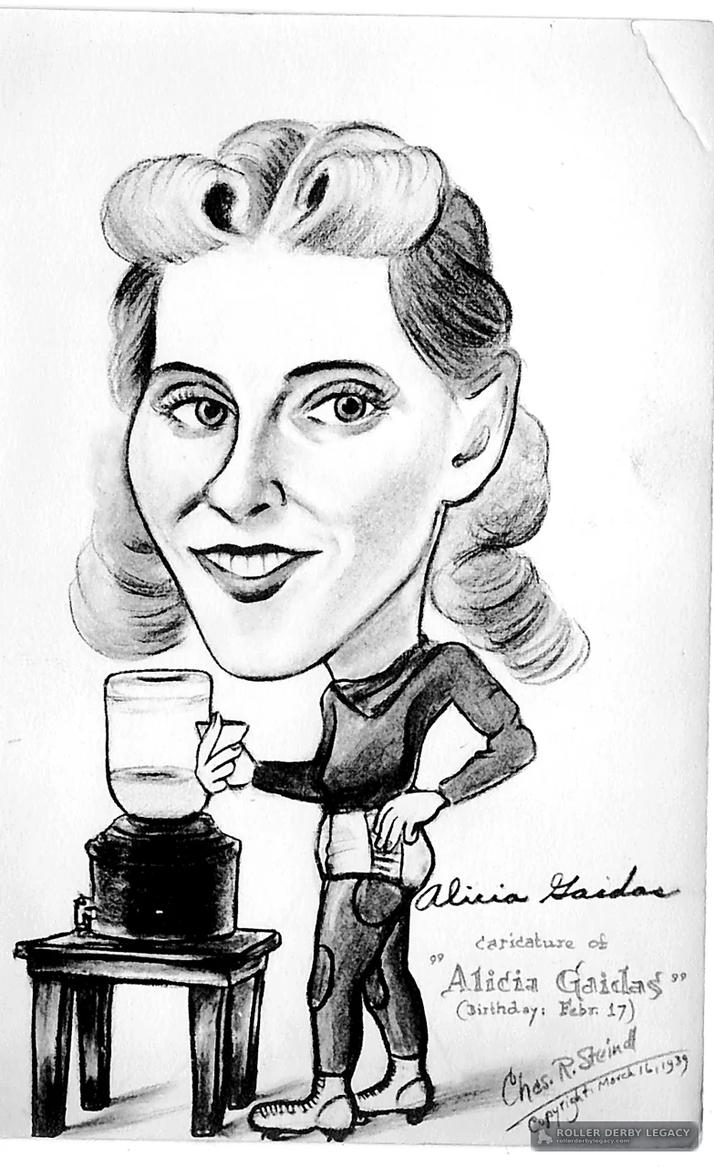 Caricature of Alicia Gaidas in Roller Skates