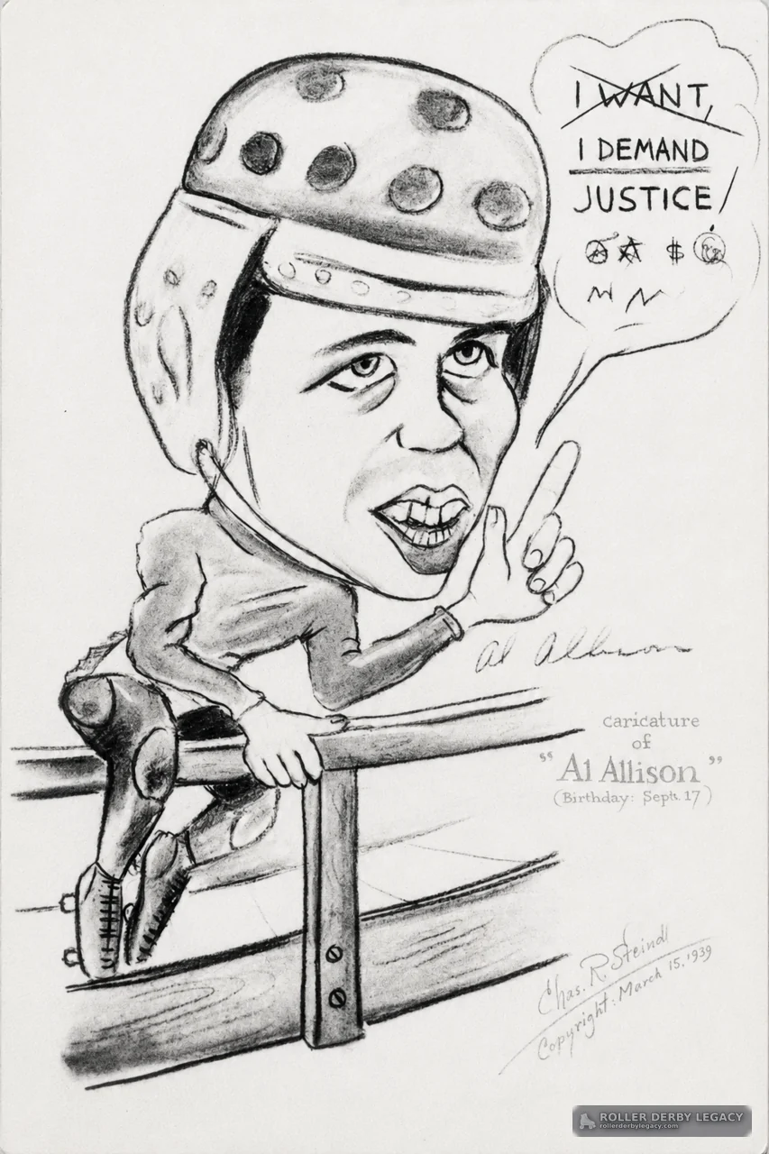 Caricature of Al Allison Demanding Justice