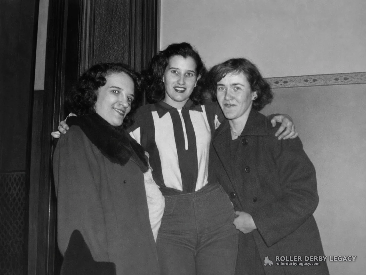 Three Women Posing Indoors, 1940s