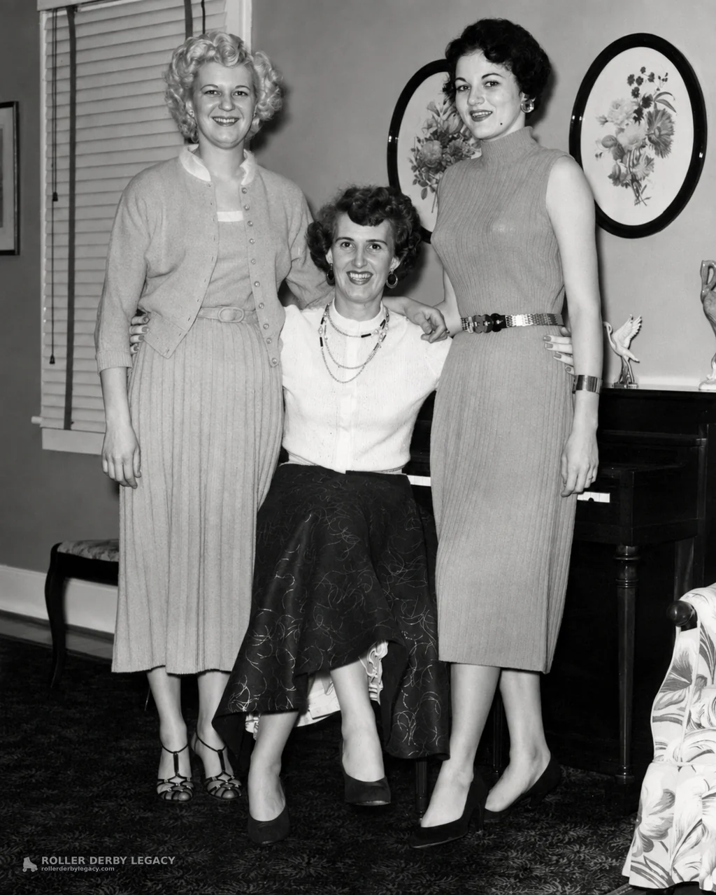 Three Women Posing in an Indoor Portrait