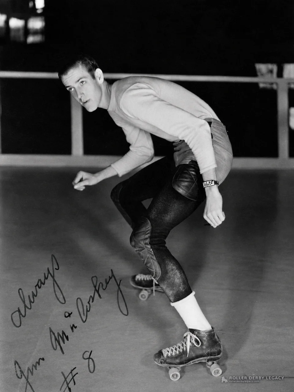 Inscribed Rink Portrait of a Roller Skater, #8