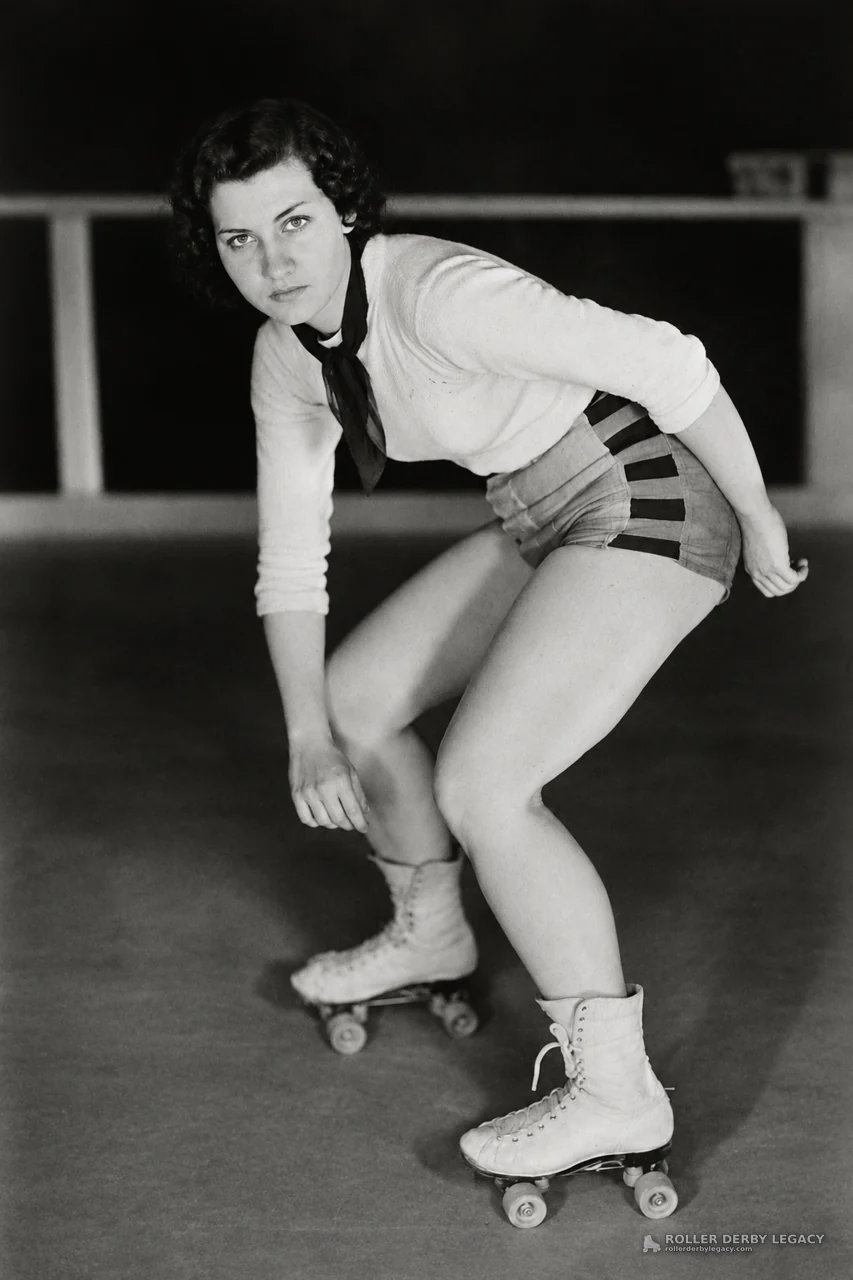 Unidentified Skater in Low Indoor Rink Stance