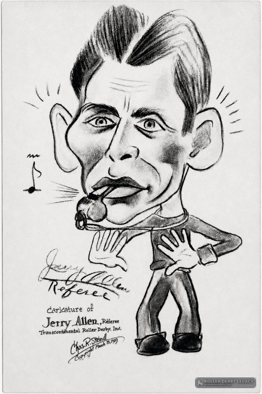 Caricature of Referee Joe Crowley, 1939