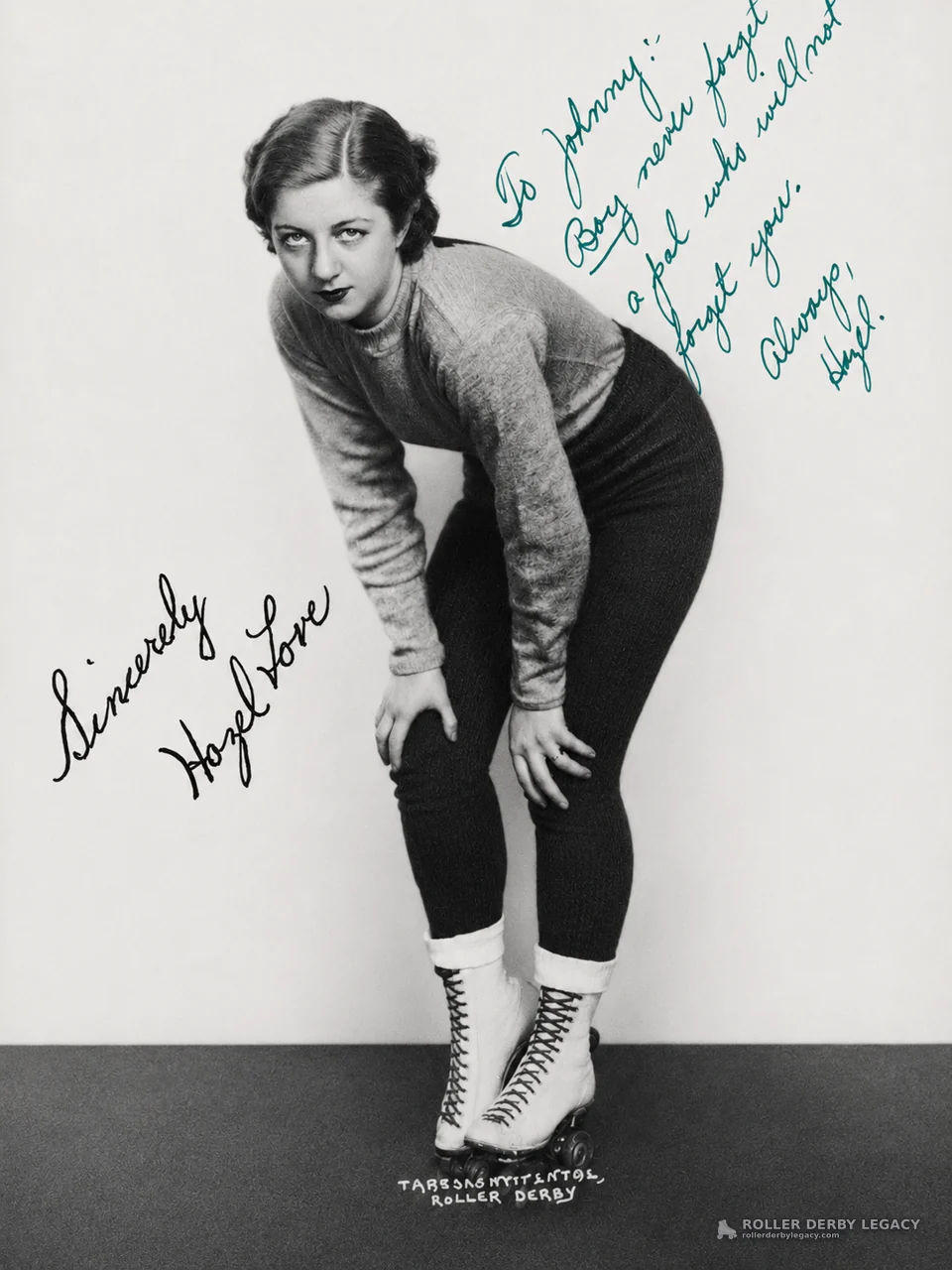 Hazel Love Autographed Roller Derby Studio Portrait
