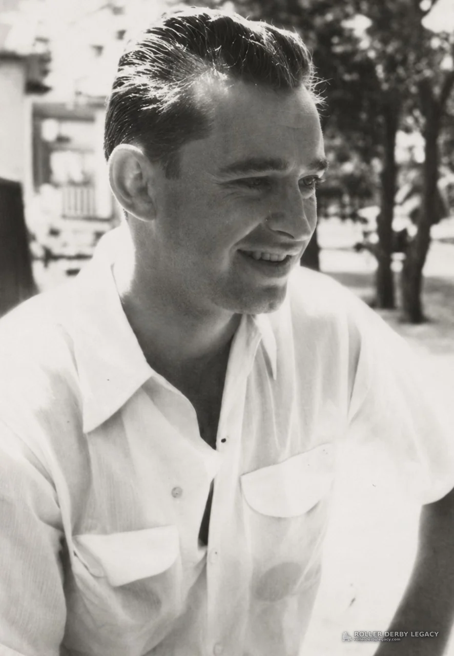 Smiling Man in Outdoor Black-and-White Portrait