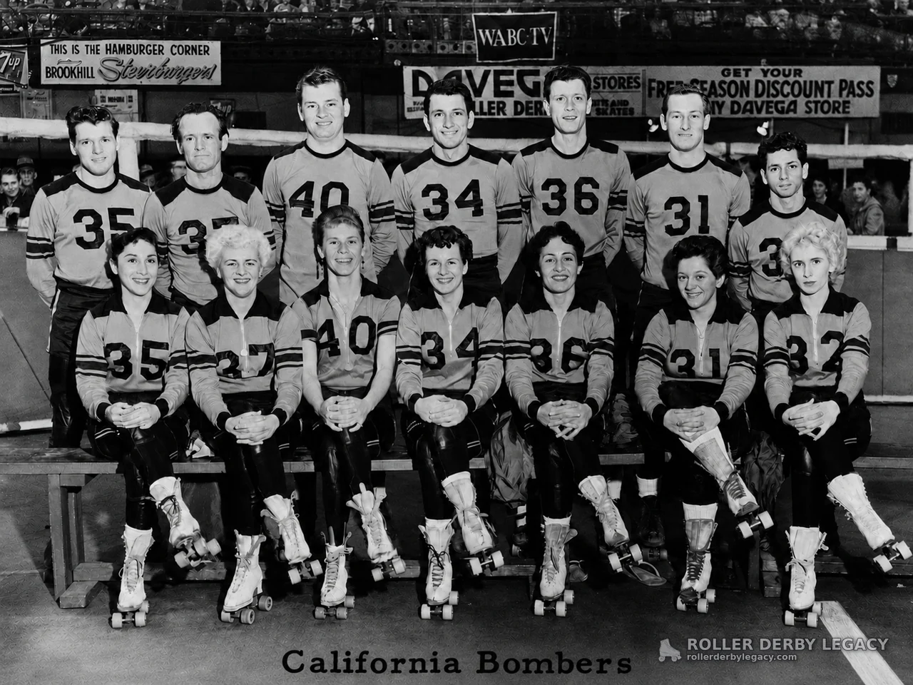 California Bombers Roller Derby Team Portrait