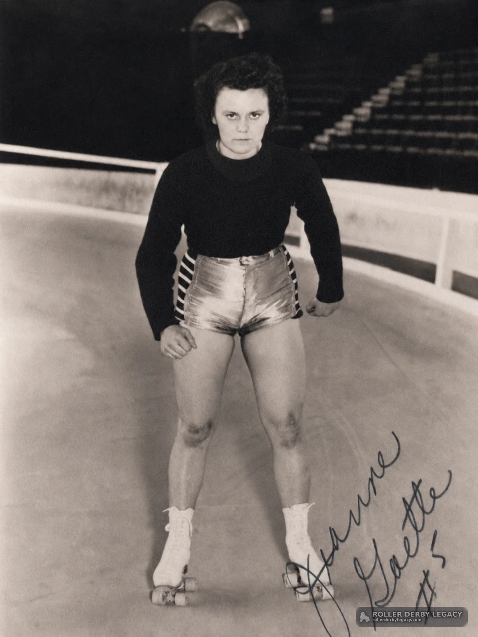 Unidentified Roller Skater Wearing Number 5 in Indoor Arena