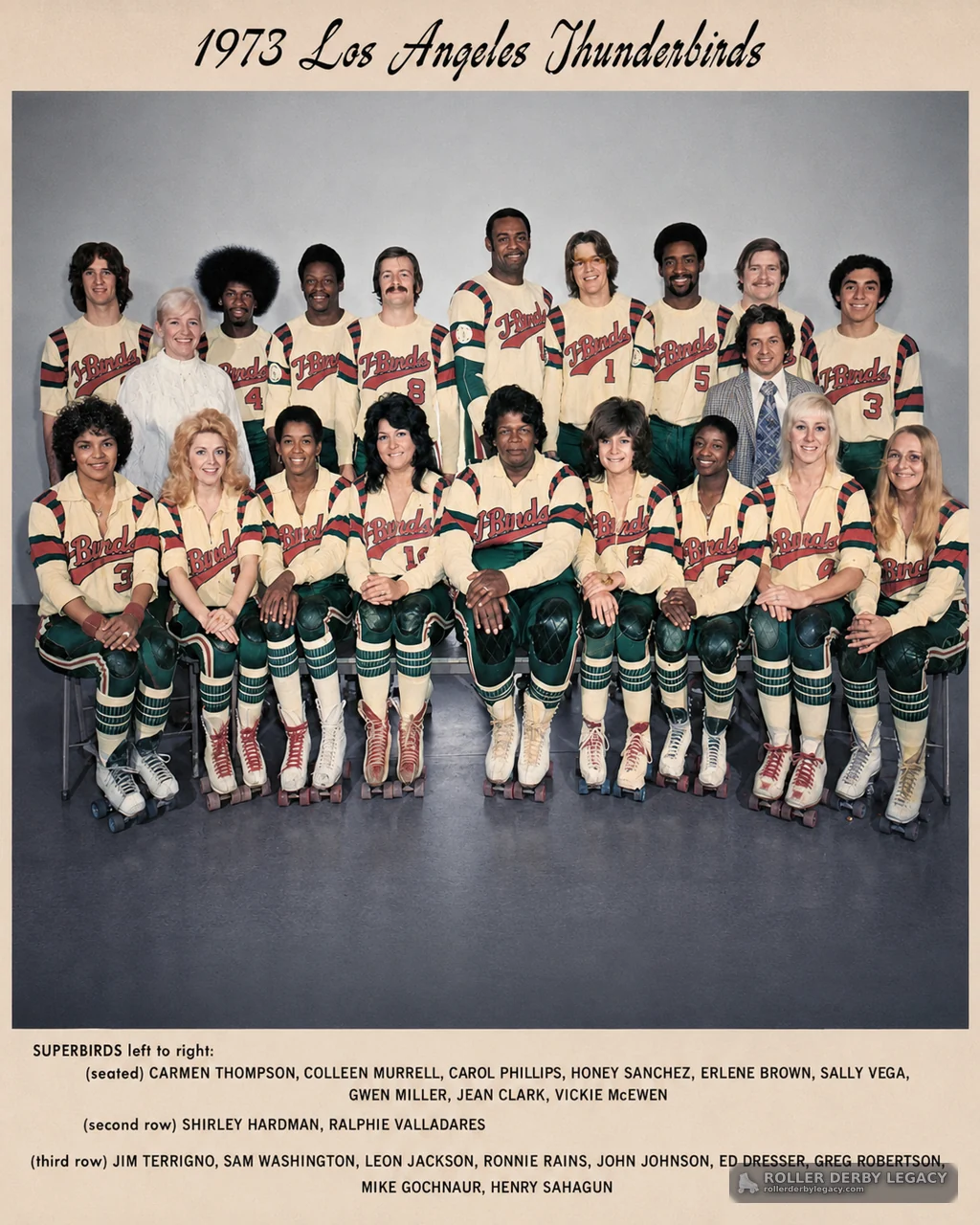 1973 Los Angeles Thunderbirds Superbirds Team Portrait