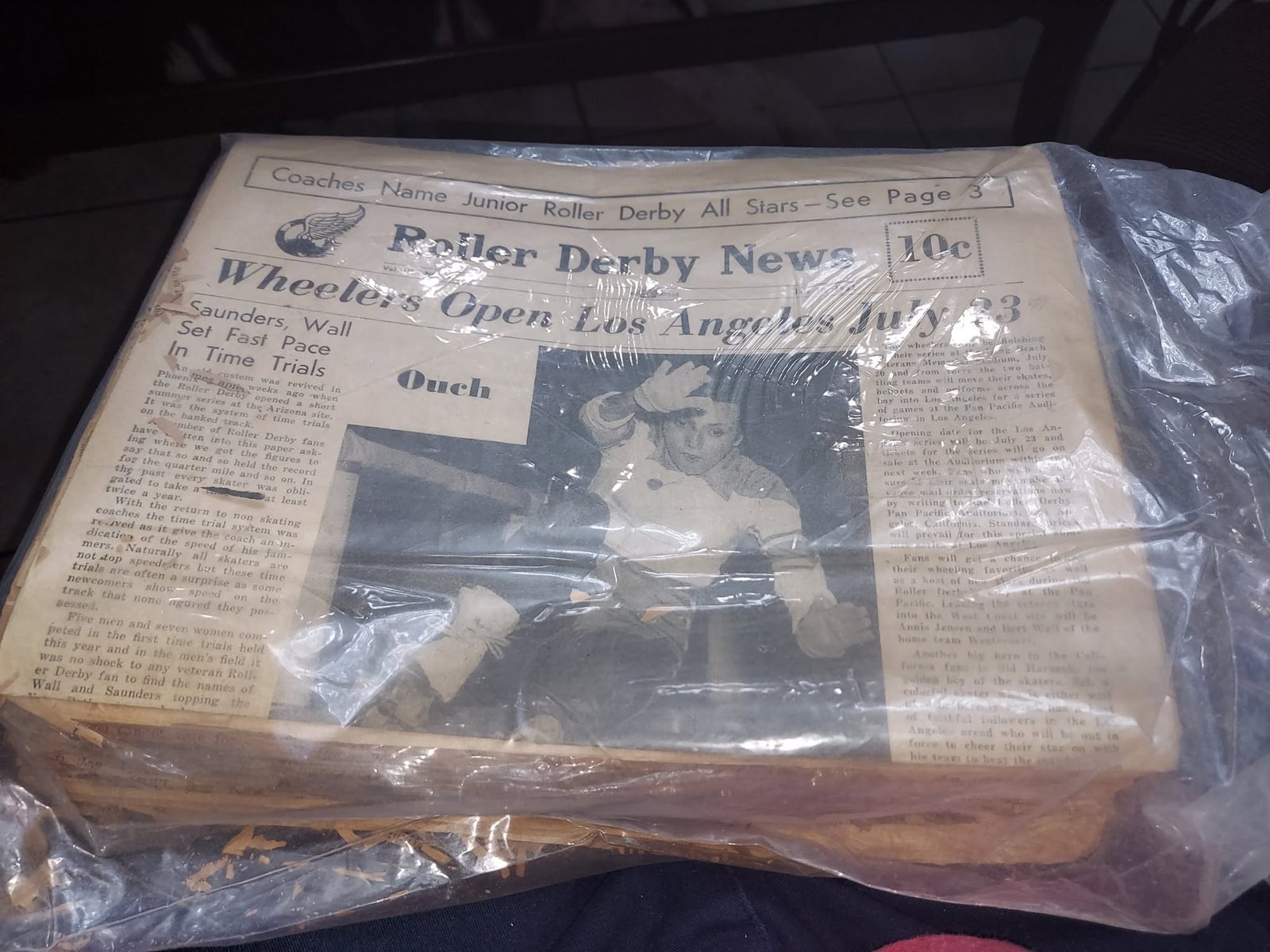 An original Roller Derby News publication preserved in the collection.